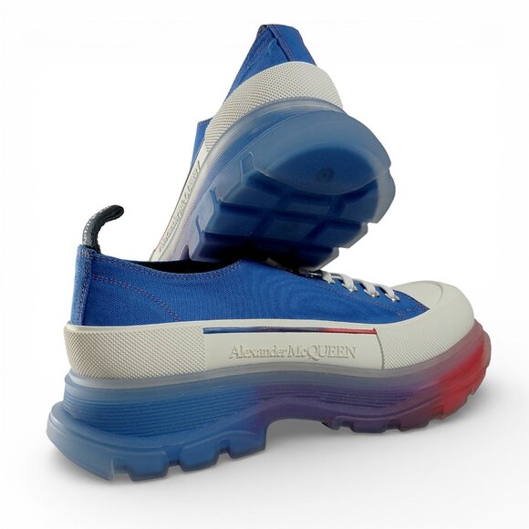 Alexander Mcqueen Men Tread Slick Blue & Red Low Top Sneakers EU 43.5  US 10.5 main image 5